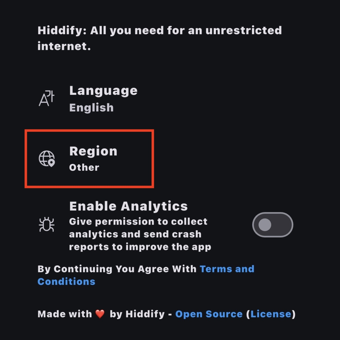 Инструкция по выборе региона